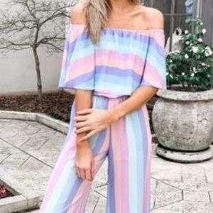 COPY - Red Dress - Buddy Love Vertically striped jumpsuit